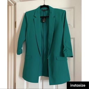 Menswear Style 3-Quarter Sleeve Blazer